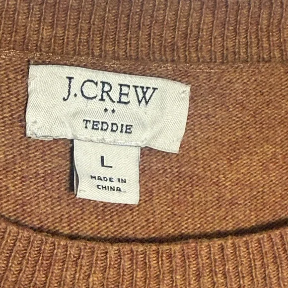 J. Crew Teddie Sweater Wool blend in camel Brown size large Fall - Picture 5 of 7